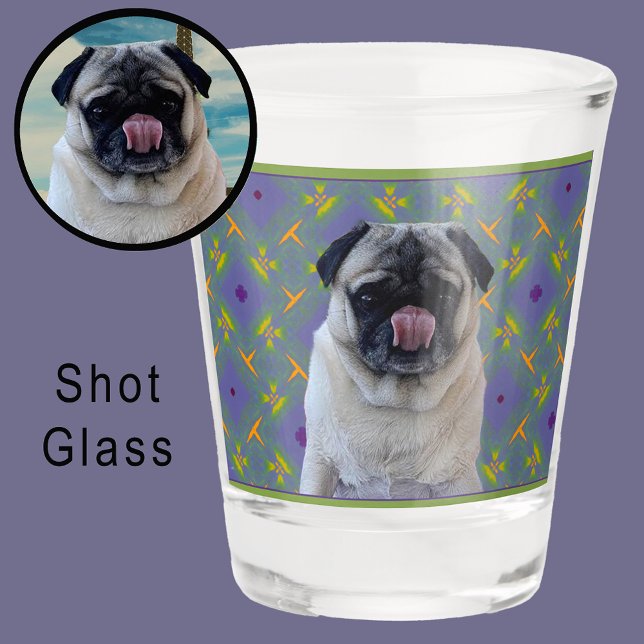 Cute Purple Modern Photo Gift for Puppy Dog Mom Schnapsglas (Von Creator hochgeladen)