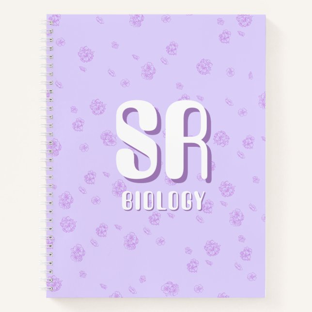 Cute purple Notebook with initials  Notizbuch (Vorderseite)