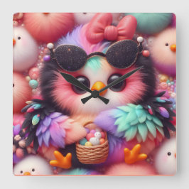 Cute Quadratische Wanduhr