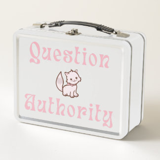 Cute Question Authority with Kitten Metall Brotdose