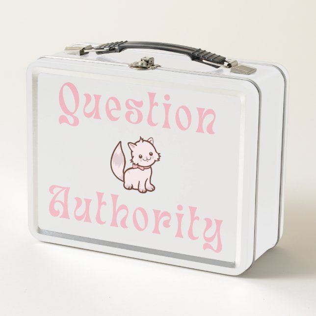 Cute Question Authority with Kitten Metall Brotdose (Vorderseite)