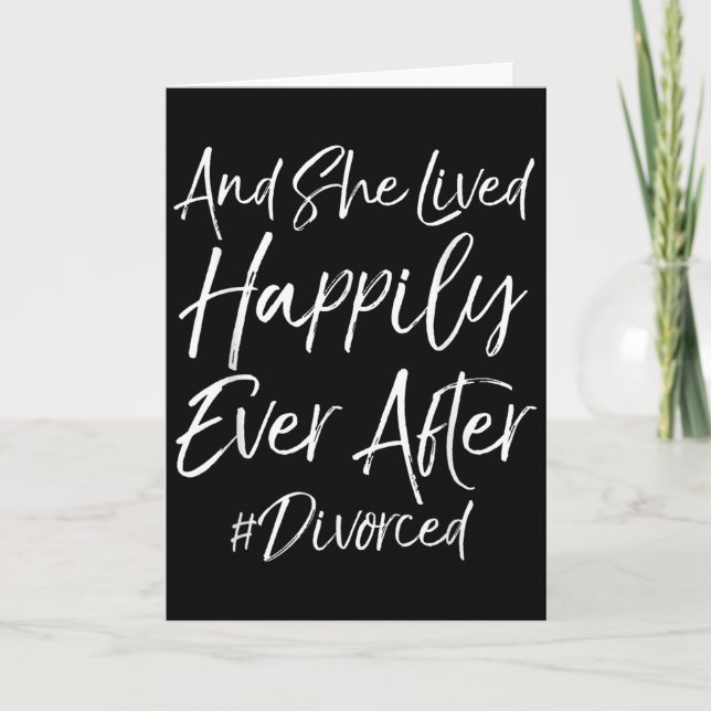 Cute Quote Womens And She Lived Haply Ever After # Karte (Vorderseite)