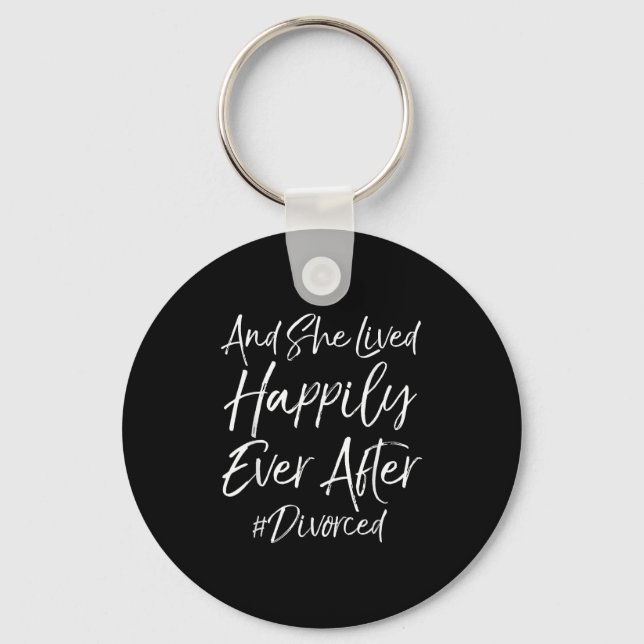 Cute Quote Womens And She Lived Haply Ever After # Schlüsselanhänger (Vorderseite)