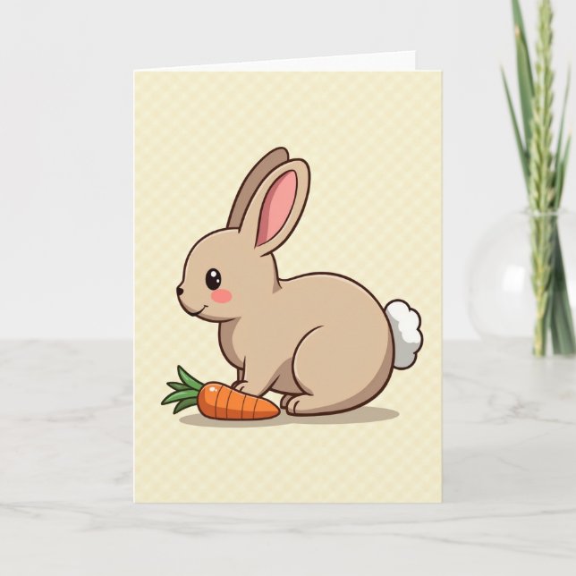 Cute Rabbit And Carrot Art Card Karte (Vorderseite)