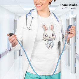 Cute Rabbit Doctor Hoppy Easter & Custom Name T-Shirt