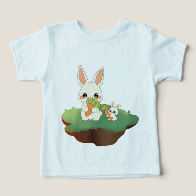 Cute Rabbit Duo with Carrots (Design Vorderseite)
