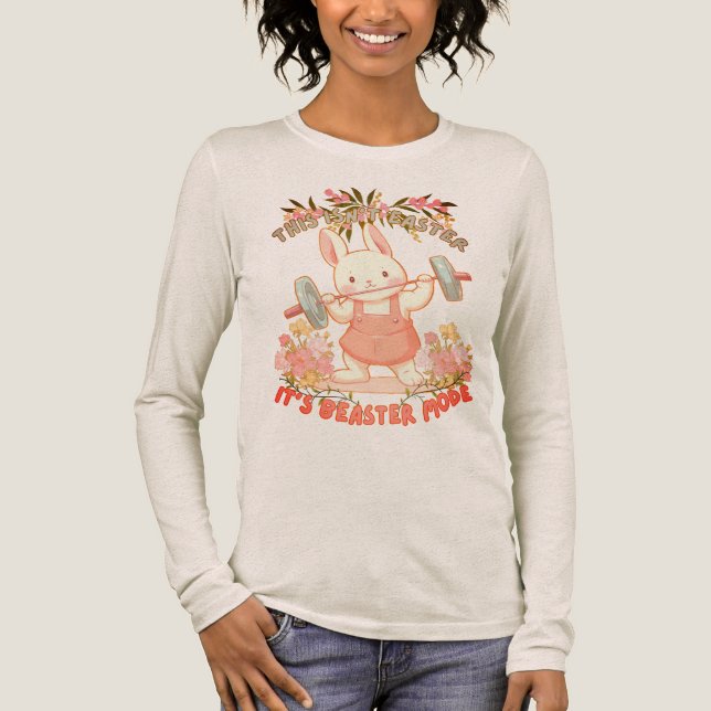 Cute Rabbit Lifter  Tri-Blend Shirt (Vorderseite)