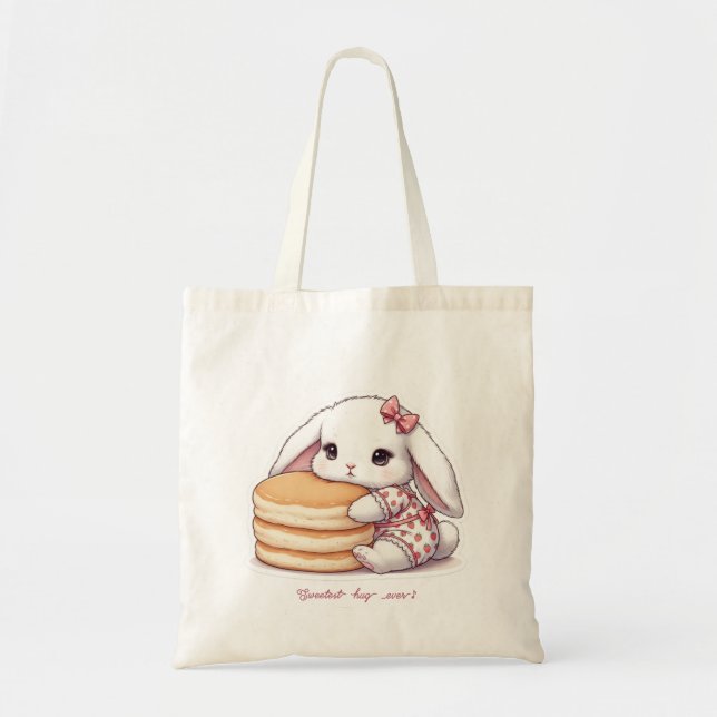 Cute Rabbit & Pancake - Adorable Breakfast Sweet  Tragetasche (Vorne)