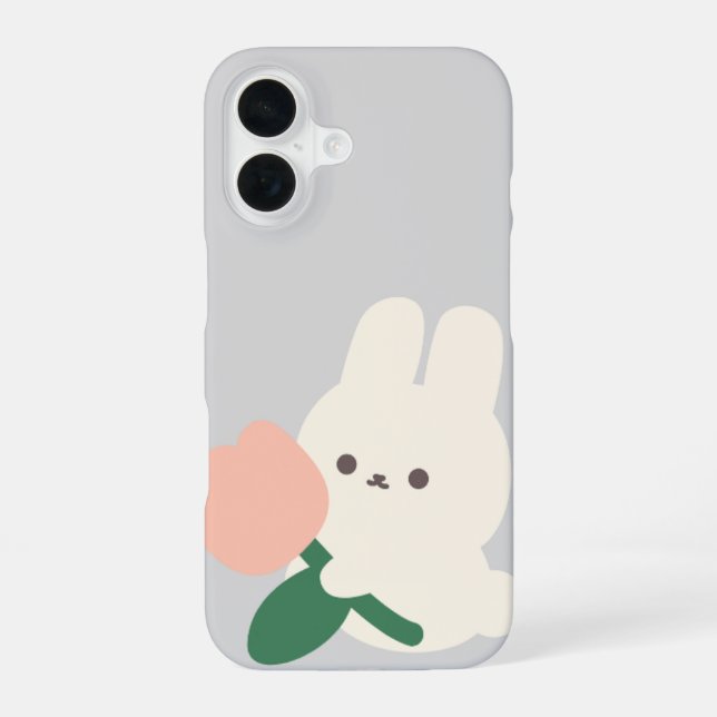 Cute Rabbit Phone Case – Aesthetic Bunny Design iPhone 16 Hülle (Rückseite)
