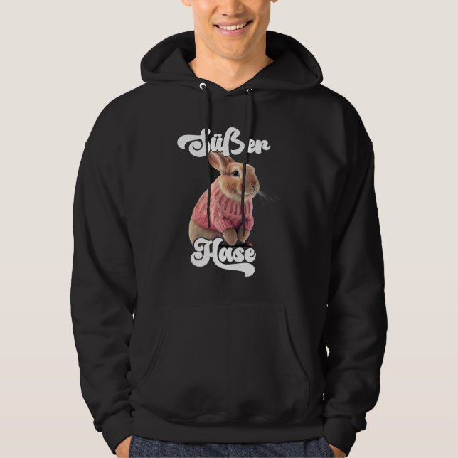 Cute Rabbit Retro Winter Ski Rabbit Hoodie (Vorderseite)