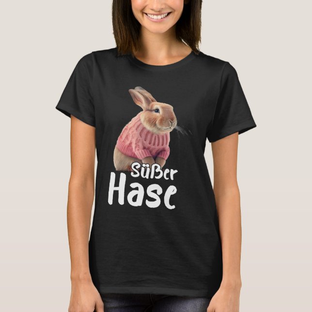 Cute Rabbit Winter Ski Rabbit T-Shirt (Vorderseite)