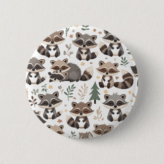 Cute raccoon button