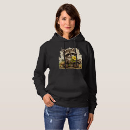 Cute Raccoon Flower Hoodie – Kawaii Animal