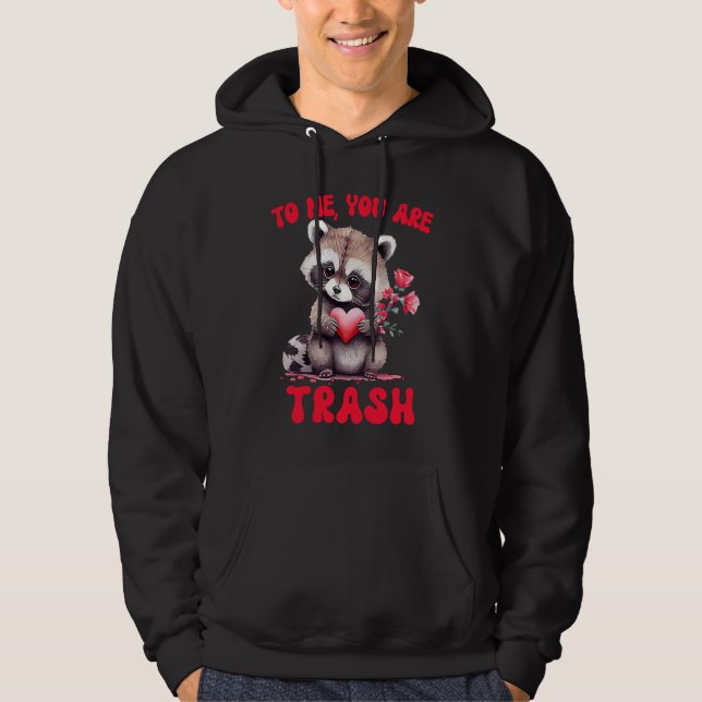 Cute Raccoon I love Raccoon Groovy Valentine Racco Hoodie (Vorderseite)