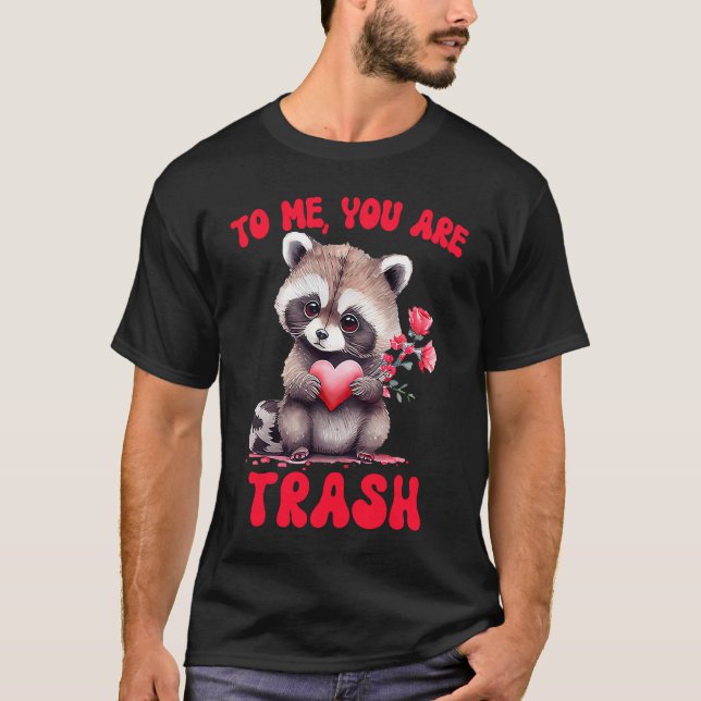 Cute Raccoon I love Raccoon Groovy Valentine Racco T-Shirt (Vorderseite)