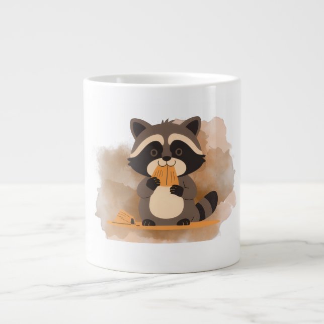 Cute Raccoon Mug Jumbo-Tasse (Vorderseite)