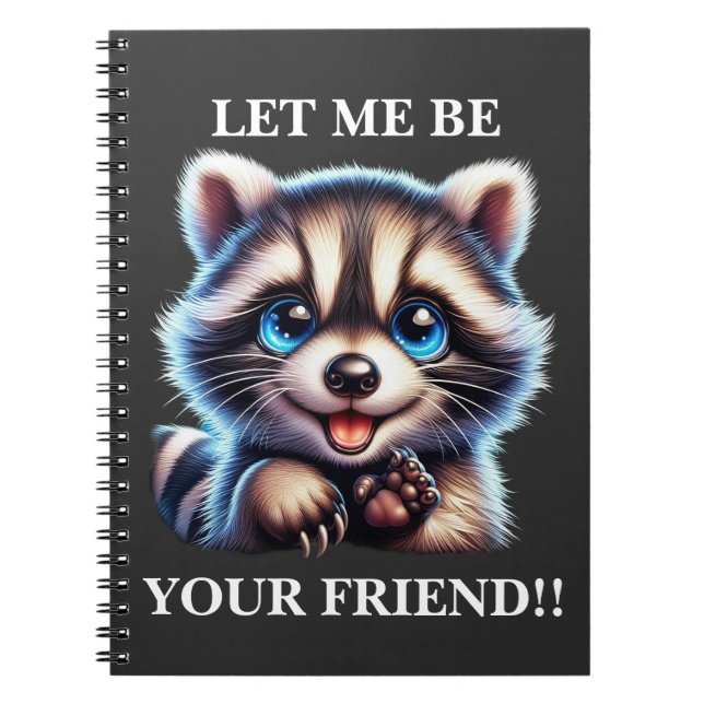 CUTE RACCOON NOTIZBLOCK (Vorderseite)