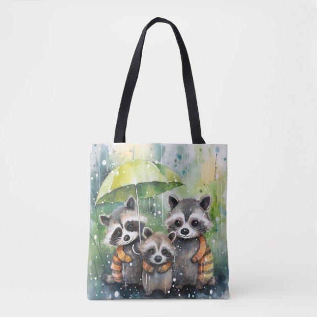 Cute Raccoons in the Rain  (Vorderseite)