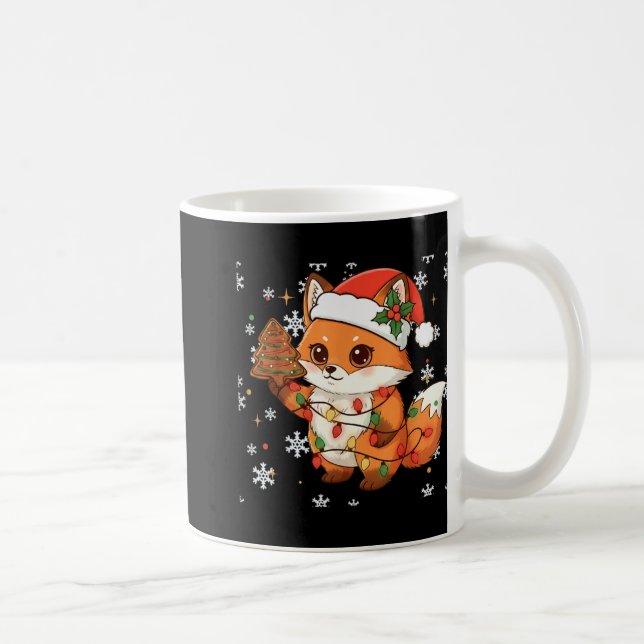 Cute Racoon Lights Tree Cake Funny Xmas Merry Chri Kaffeetasse (Rechts)