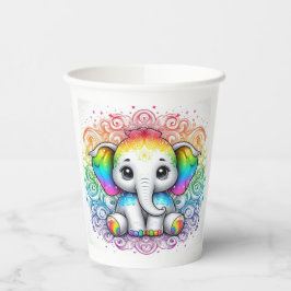 Cute rainbow baby elephant paper cup pappbecher