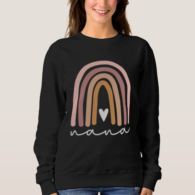 Cute Rainbow Boho Nana Minimal Pocket Heart Grandm Sweatshirt (Vorderseite)