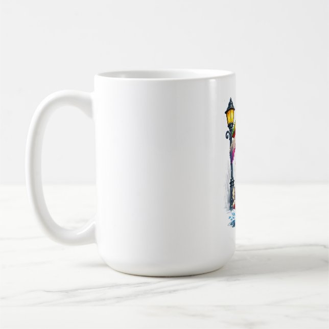 Cute Rainbow Bunny with Umbrella Design Kaffeetasse (Links)