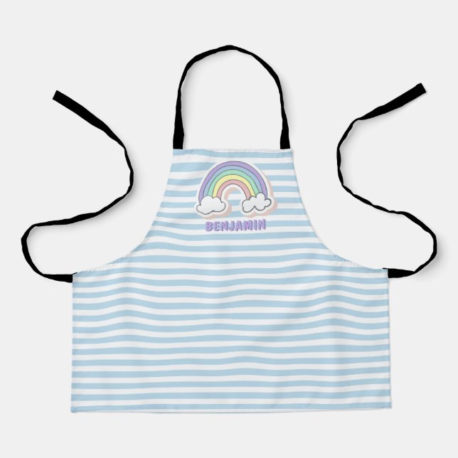 Cute Rainbow - Lavender Striped Kids Schürze (Vorderseite)