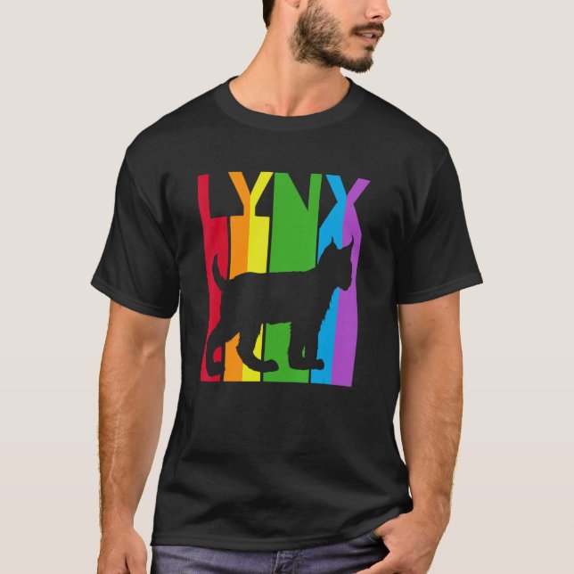 Cute Rainbow Lynx Cat Animal T-Shirt (Vorderseite)