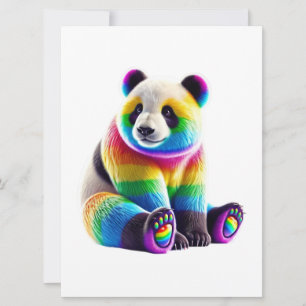 Cute Rainbow Panda Karte