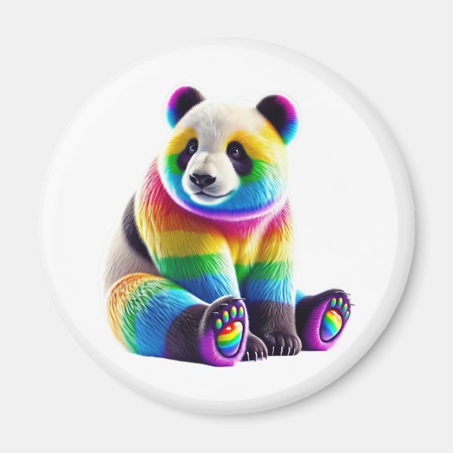 Cute Rainbow Panda Magnet (Vorne)