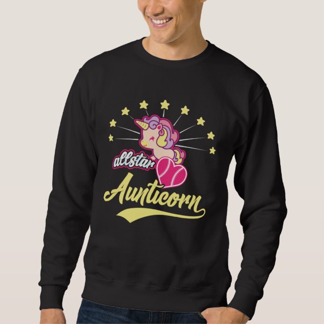 Cute Rainbow Pastel Allstar Aunticorn Unicorn Hear Sweatshirt (Vorderseite)