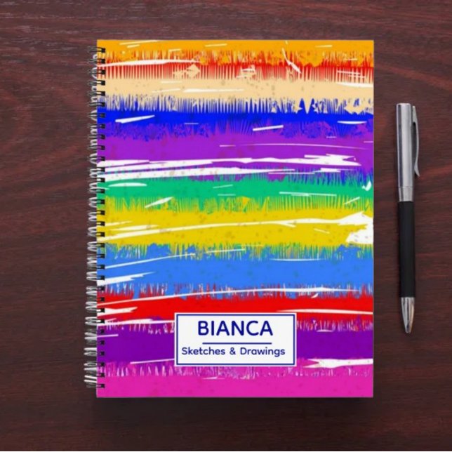 Cute rainbow stripes colorful notizbuch (Von Creator hochgeladen)