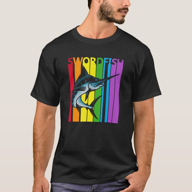 Cute Rainbow Swordfish fish T-Shirt (Vorderseite)