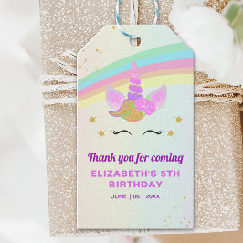 Cute Rainbow Unicorn Girl’s Birthday Invite Templa Geschenkanhänger