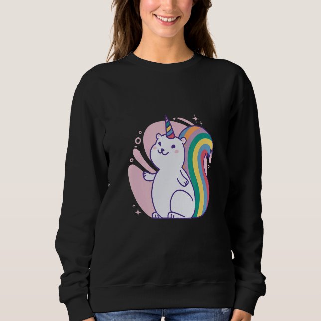 Cute rainbow unicorn squirrel sweatshirt (Vorderseite)