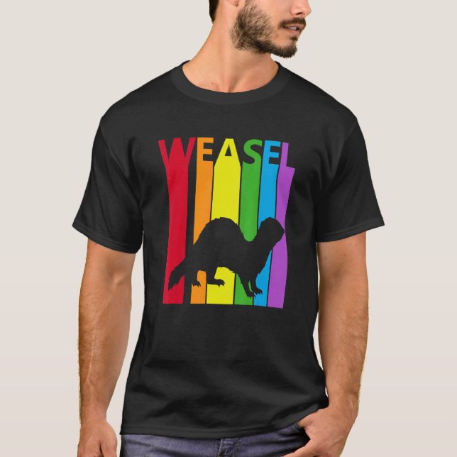 Cute Rainbow Weasel Animal T-Shirt (Vorderseite)