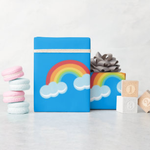 Cute Rainbow with Clouds Pattern Geschenkpapier