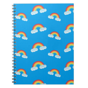 Cute Rainbow with Clouds Pattern Notizblock