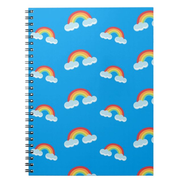 Cute Rainbow with Clouds Pattern Notizblock (Vorderseite)
