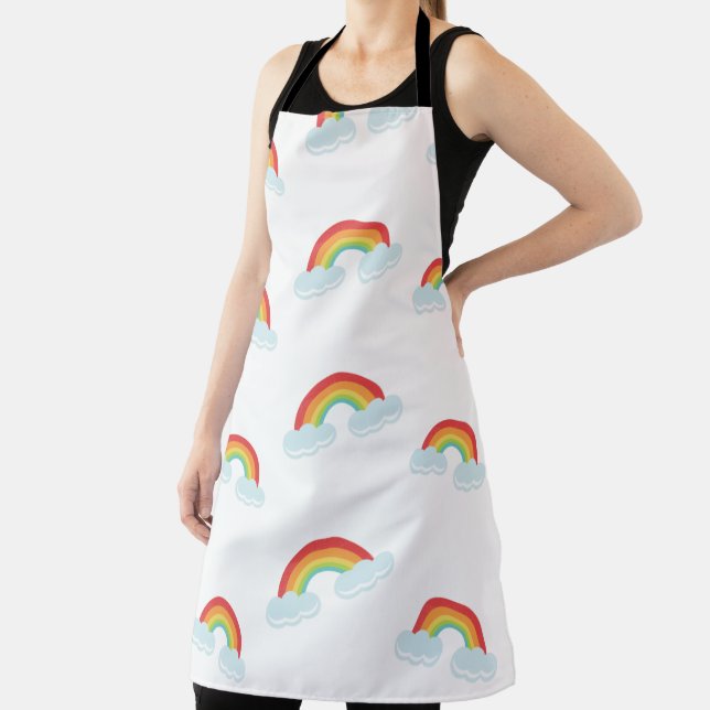 Cute Rainbow with Clouds Pattern Schürze (InSitu)