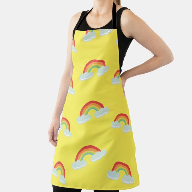 Cute Rainbow with Clouds Pattern Schürze (InSitu)