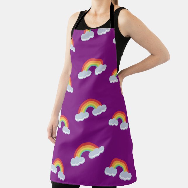 Cute Rainbow with Clouds Pattern Schürze (InSitu)