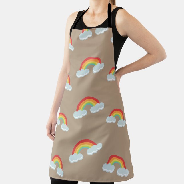 Cute Rainbow with Clouds Pattern Schürze (InSitu)