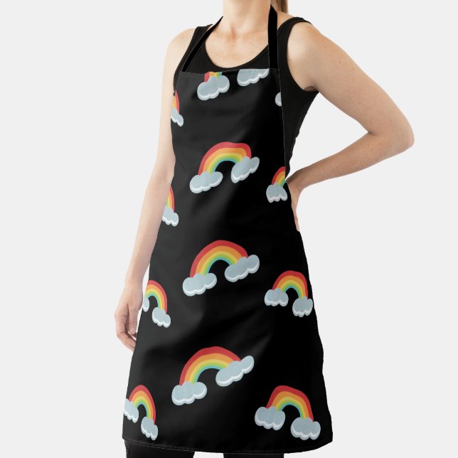 Cute Rainbow with Clouds Pattern Schürze (InSitu)