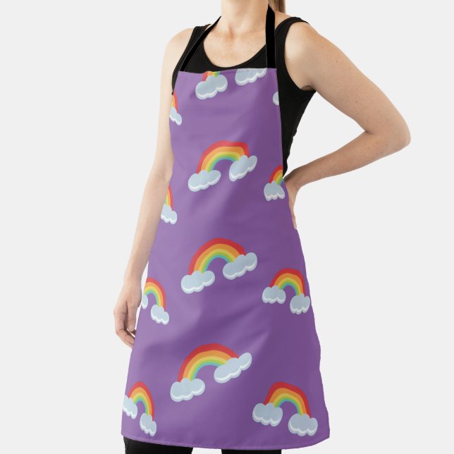 Cute Rainbow with Clouds Pattern Schürze (InSitu)
