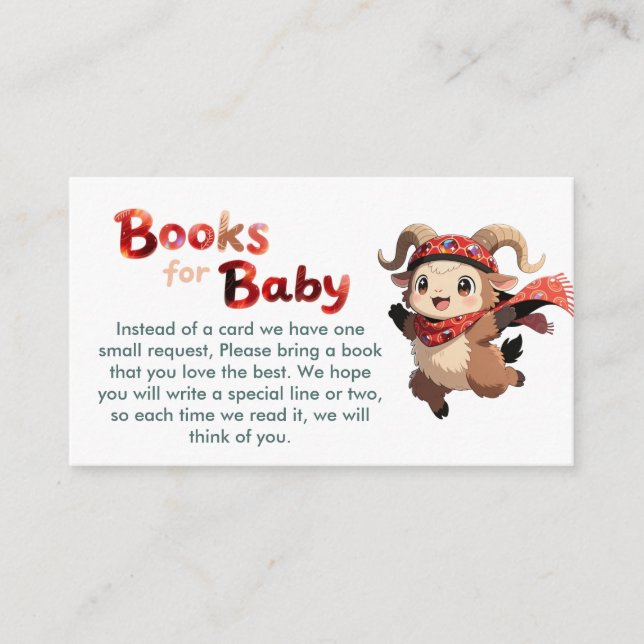 Cute Ram Winter Books for Baby Card Begleitkarte (Vorderseite)