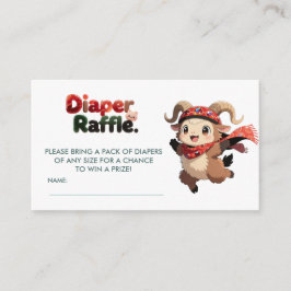 Cute Ram Winter Diaper Raffle Card Begleitkarte