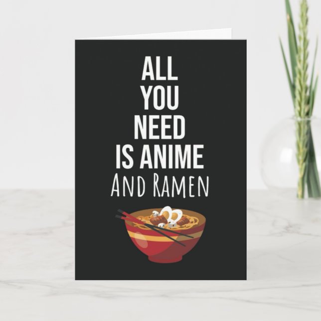 Cute Ramen Anime Cards Asian Food Kaiwaii Karte (Vorderseite)