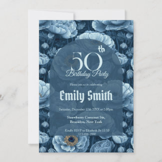 Cute Ranunculus Accent Adult Birthday Einladung