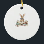 Cute Reading Bunny Glasses Books Bookworm Reader T Keramik Ornament<br><div class="desc">Cute Reading Bunny Glasses Books Bookworm Reader Teacher T-Shirt</div>